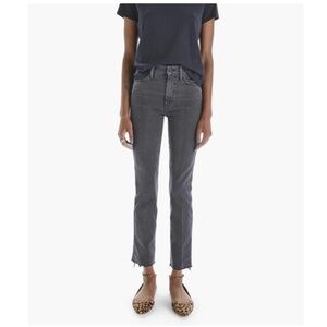 Mother High Waisted Rascal Ankle Fray in Chalk It Up
